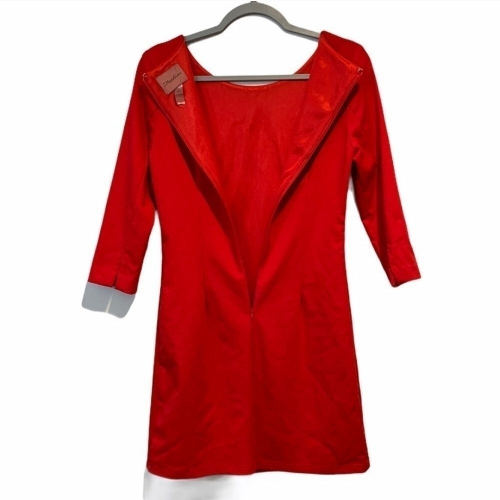I. Madeline Red Dress Medium Gold Studded - Picture 4 of 11